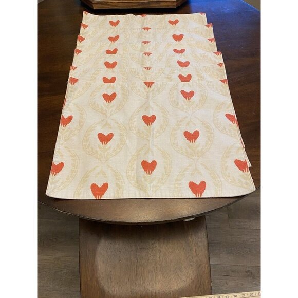 Set Of 6 Place Settings Hearts Placemats REVERSABLE hob nob on the other side - Picture 9 of 11